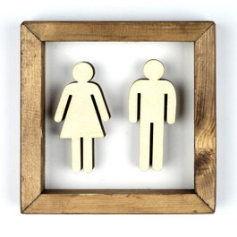 Wallity Accesorio decorativo de pared de madera Nogal y Blanco WC001
